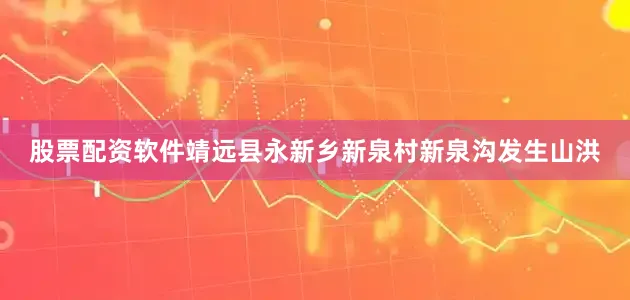 股票配资软件靖远县永新乡新泉村新泉沟发生山洪